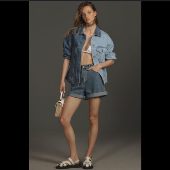 Brand New Pilcro Boyfriend Spliced Denim Jacket - Picture 4 of 5